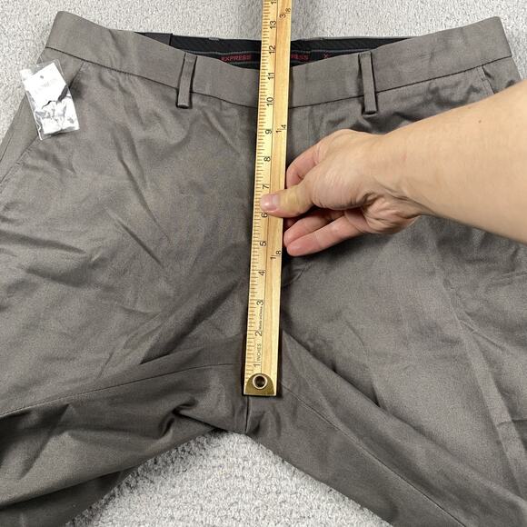 Express Producer Pants Men's 34x30 Gray New Flat Front Boot Cut - Picture 8 of 15